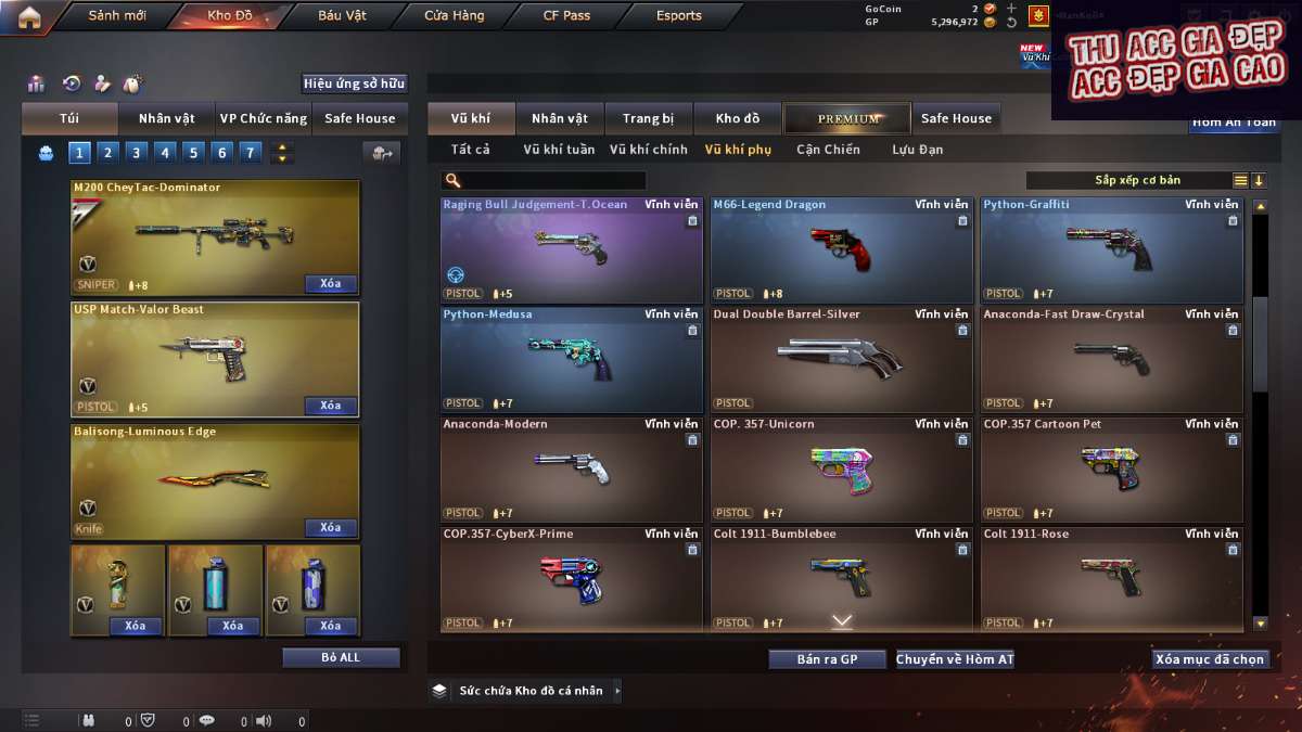 shop acc cf uy tin gia re
